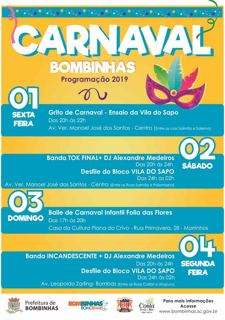 BOMBINHAS - Música e Desfile de Bloco animam Carnaval de Bombinhas