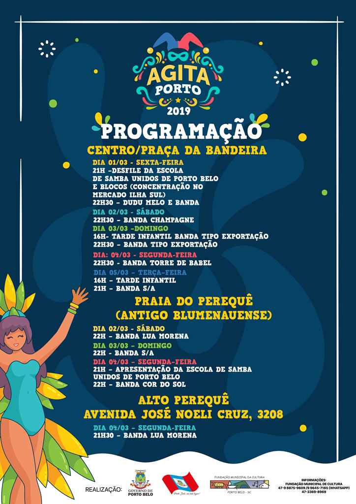 PORTO BELO - Porto Belo terá cinco noites de festa neste Carnaval