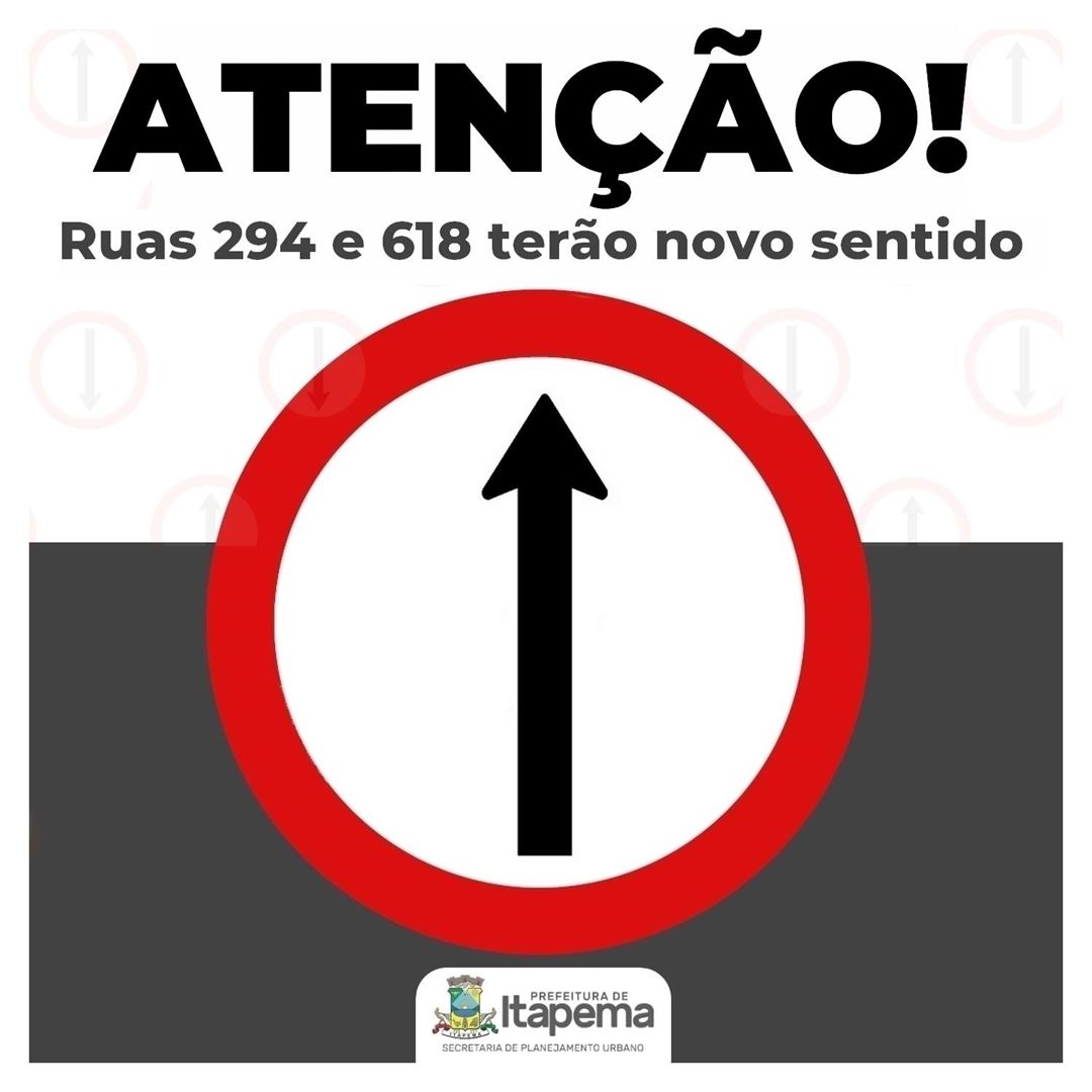 Ruas 294 e 618 terão novo sentido de trânsito