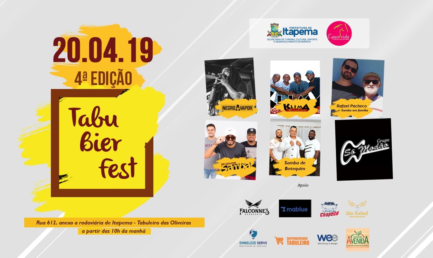 Sábado (20/04) acontecerá a 4ª Tabu Bier Fest