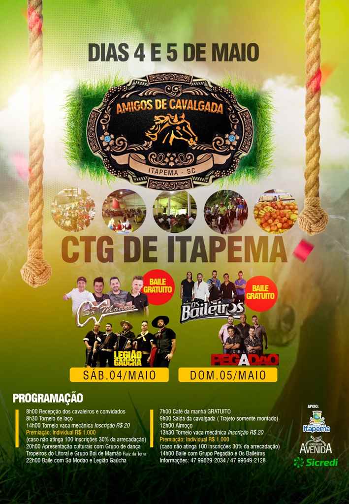 Final de semana será com cavalgada em Itapema