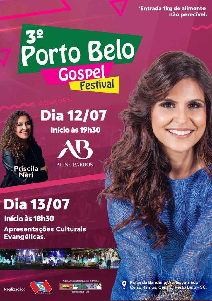 PORTO BELO - Aline Barros estará no Porto Belo Gospel Festival