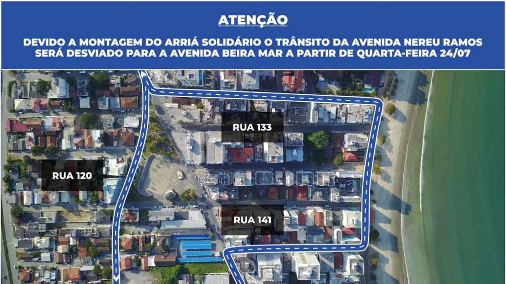 Bairro Centro terá mudanças no trânsito em virtude do Arraiá Solidário