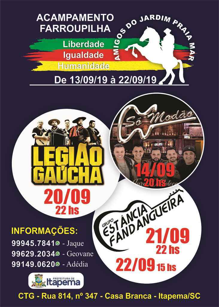 Acampamento Farroupilha vai movimentar CTG em Itapema