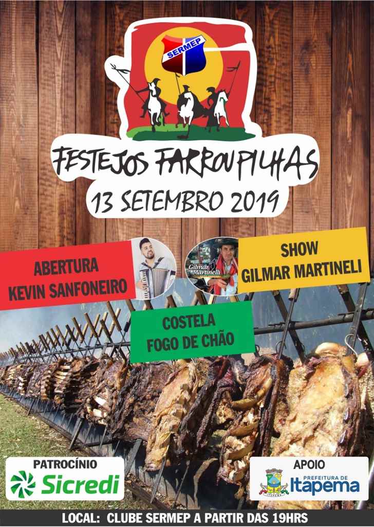 Sábado (14/09) tem comemoração a Revolução Farroupilha