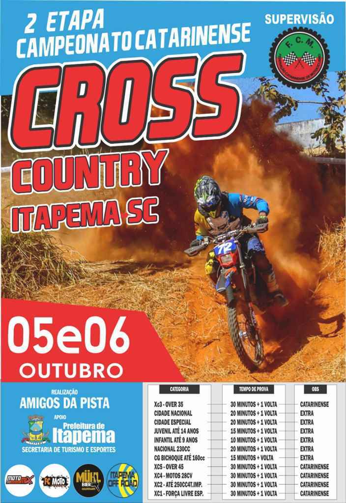 Itapema recebe 2ª Etapa Catarinense de Cross Country neste final de semana
