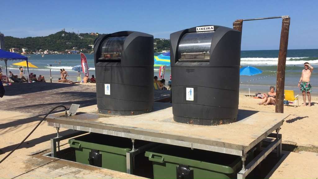 Itapema tem oito pontos com lixeiras subterrâneas no Centro e Meia Praia