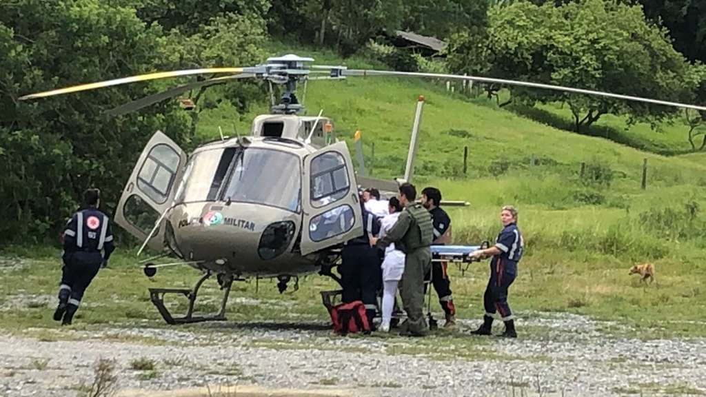 Ação garante transferência de paciente com helicóptero da PM em Itapema