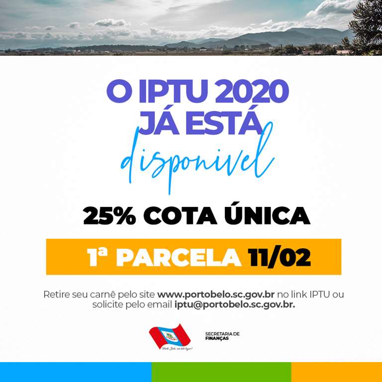 PORTO BELO - Porto Belo disponibiliza Iptu 2020 via internet