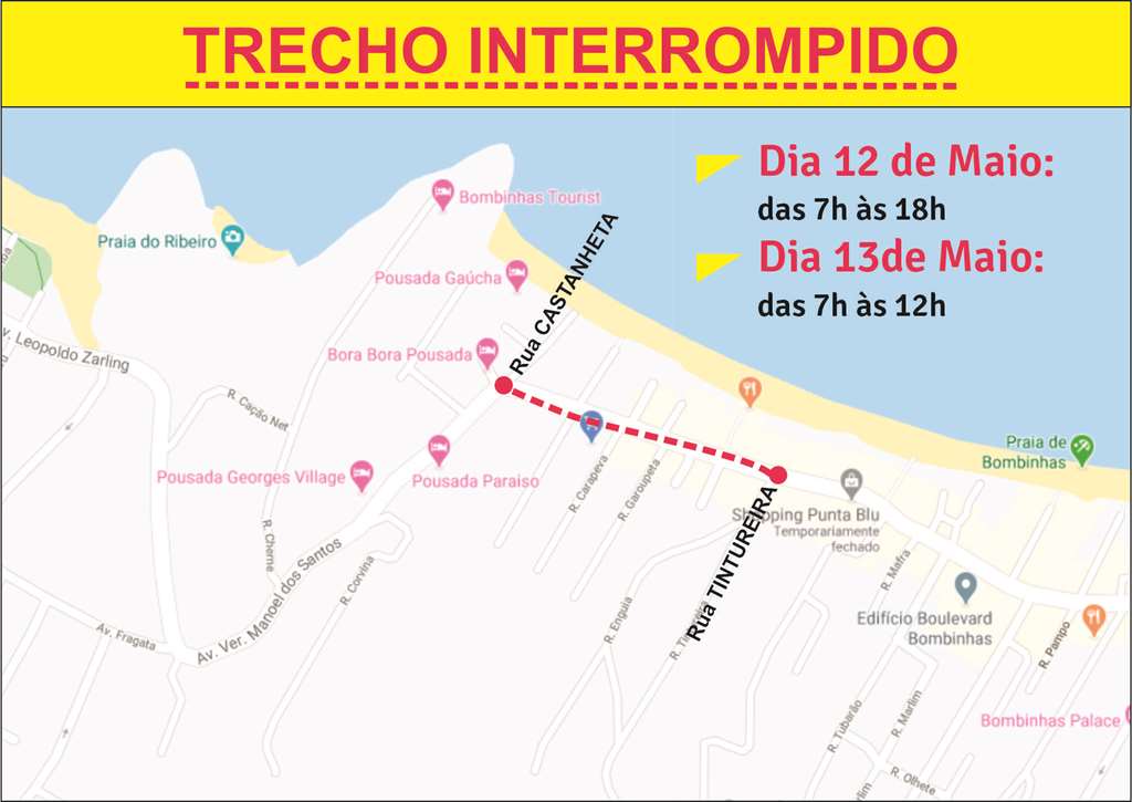 BOMBINHAS - Trânsito na Avenida do Centro será interrompido para obras