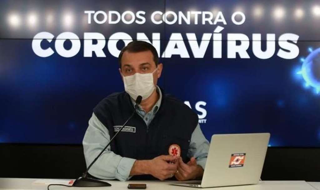Governador Carlos Moisés da Silva atualiza números do coronavírus em SC(Foto: Julio Cavalheiro/Secom)