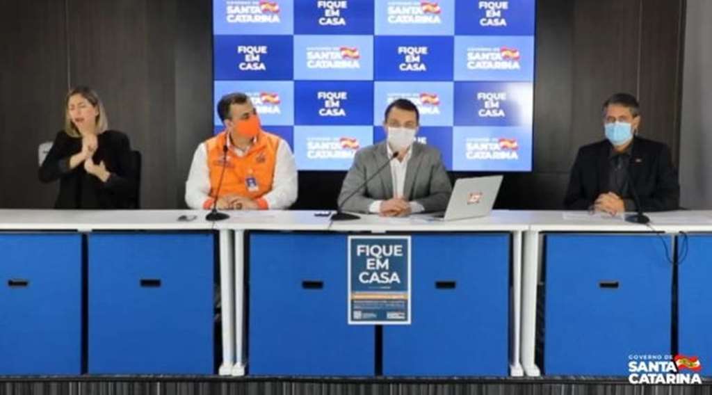 Atualização dos números de coronavírus, novas ações para o Oeste de SC e estiagem foram tratados em coletiva de imprensa(Foto: Reprodução)