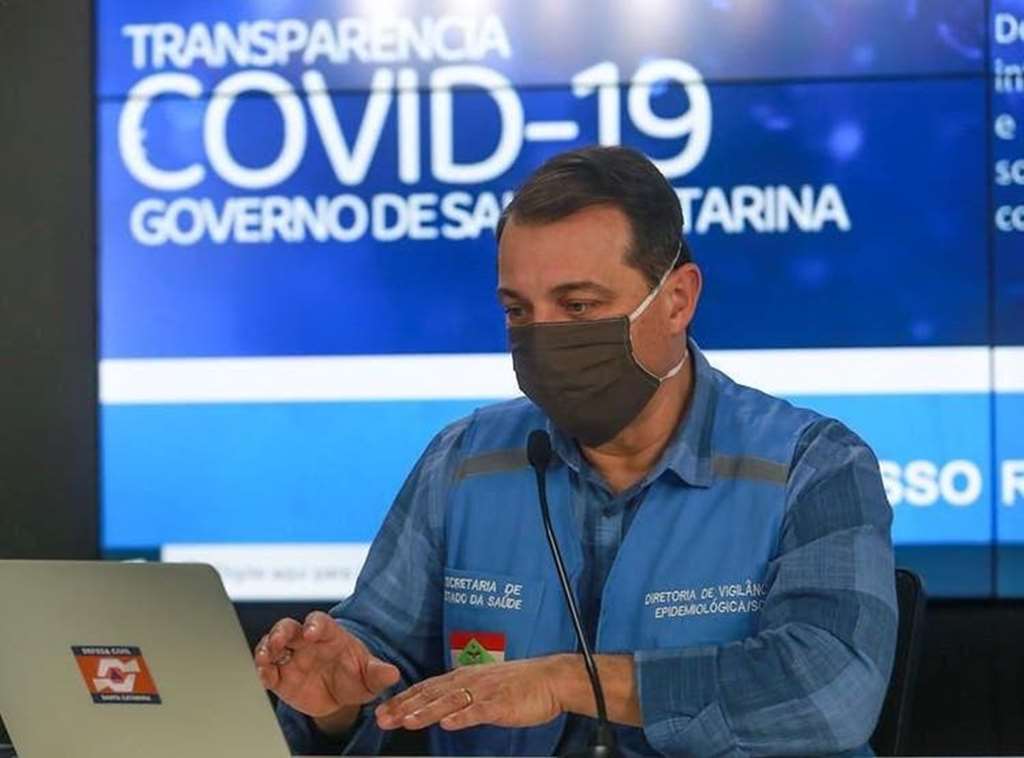 Governador Moisés atualiza os dados do coronavírus em Santa Catarina(Foto: Júlio Cavalheiro/ Secom)