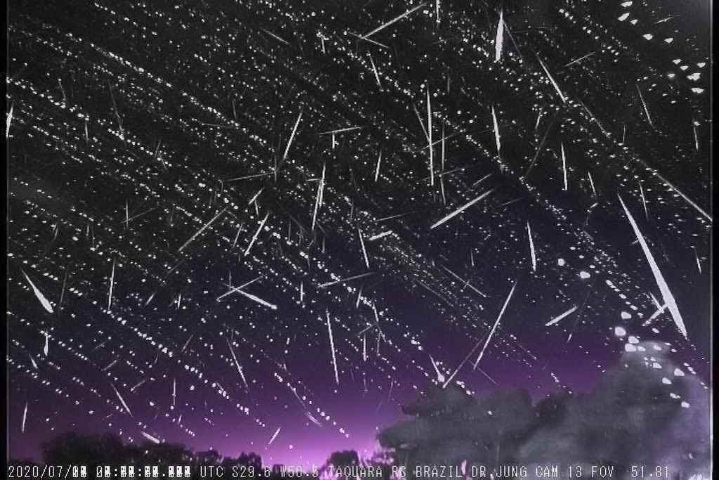 Chuva de meteoros(Foto: Observatório Espacial Heller & Jung / Divulgação)