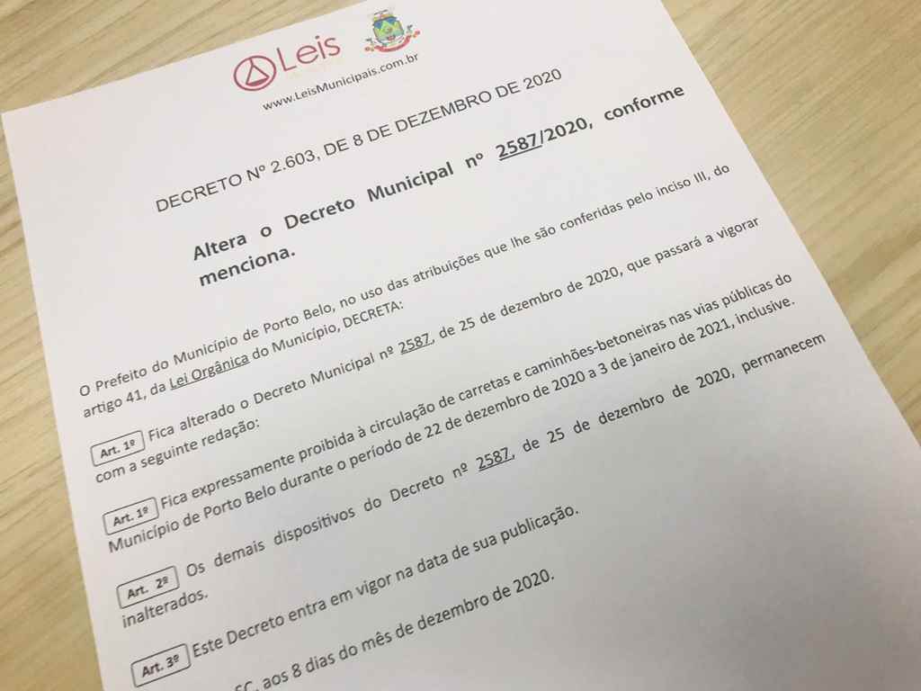 PORTO BELO - Porto Belo proíbe circulação de carretas e caminhões no período de festas