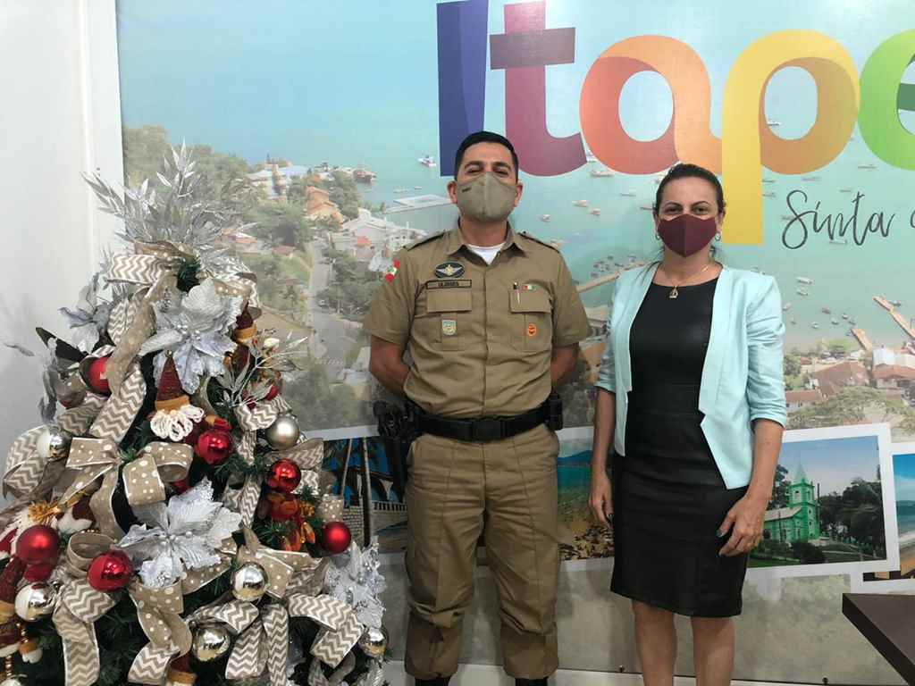 Prefeita Nilza Simas recebe comandante da PM para falar sobre novas ações de segurança pública em Itapema