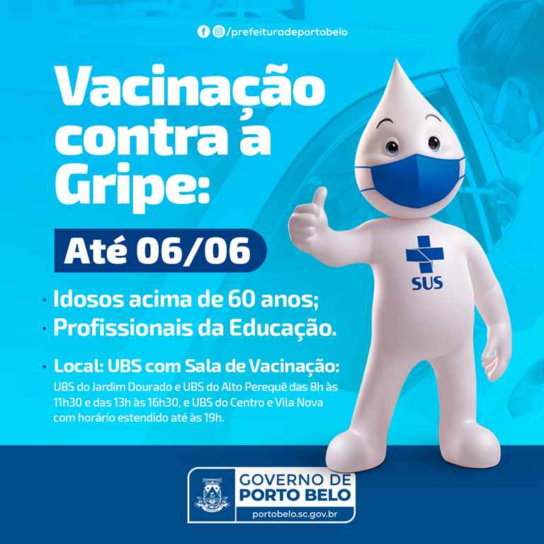 PORTO BELO - Porto Belo vacina idosos e profissionais da educação contra a gripe