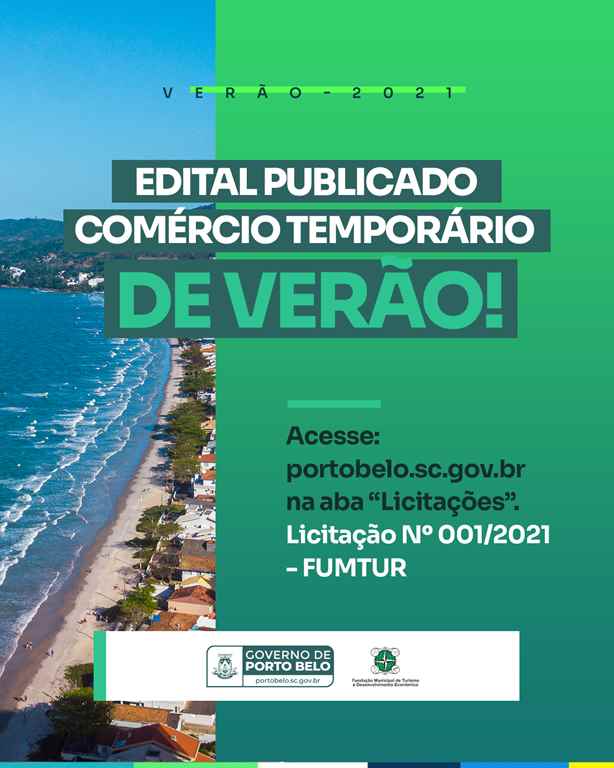 PORTO BELO - Publicado edital para Comércio Temporário de Verão