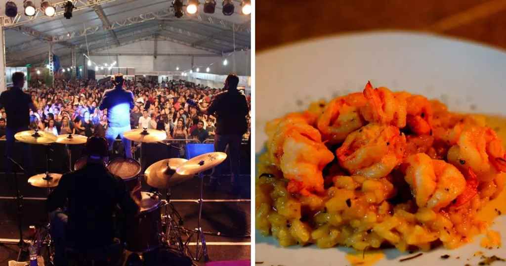 Festival do Camarão em Porto Belo oferece risoto gigante para 3 mil pessoas e shows nacionais gratuitos – Foto: Festival do Camarão/arquivo/Reprodução