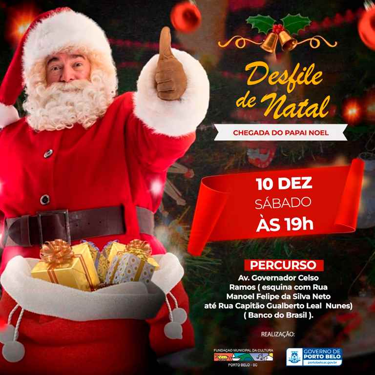 PORTO BELO - Desfile de Natal de Porto Belo será neste sábado