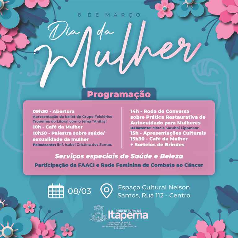 Dia Internacional da Mulher será com atividades em Itapema
