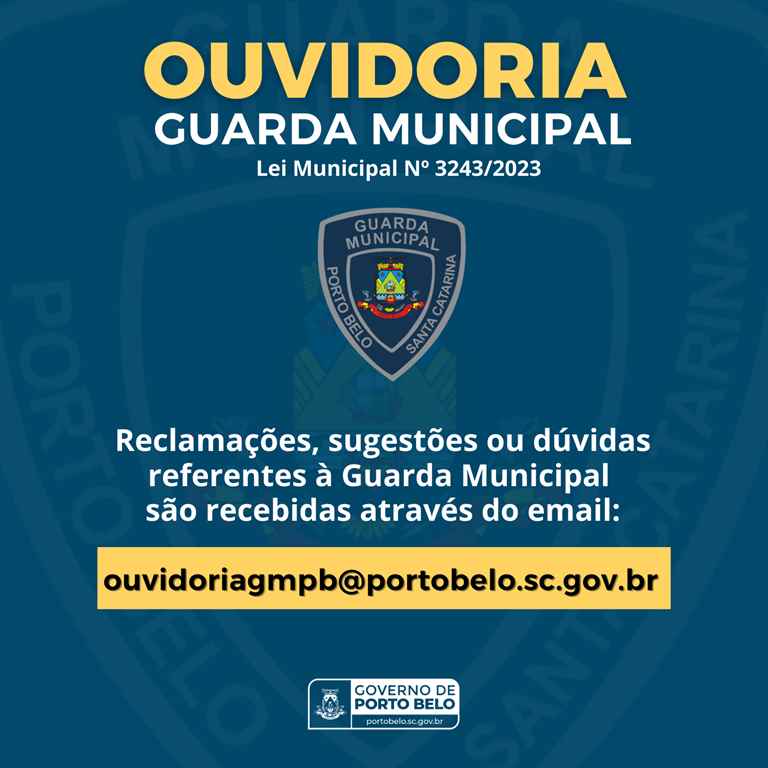 PORTO BELO - Porto Belo institui ouvidoria da Guarda Municipal