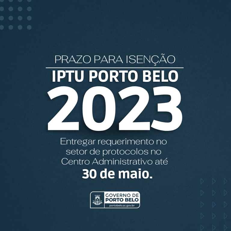 PORTO BELO - Contribuintes de Porto Belo podem solicitar isenção do IPTU 2023