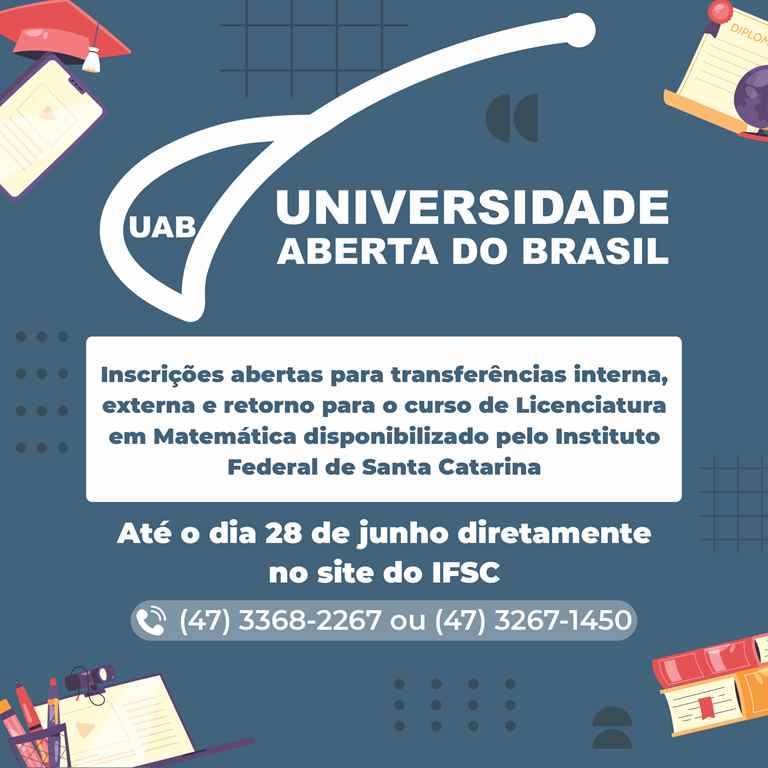 UAB de Itapema lança edital de transferências interna, externa e retorno do curso de Licenciatura em Matemática