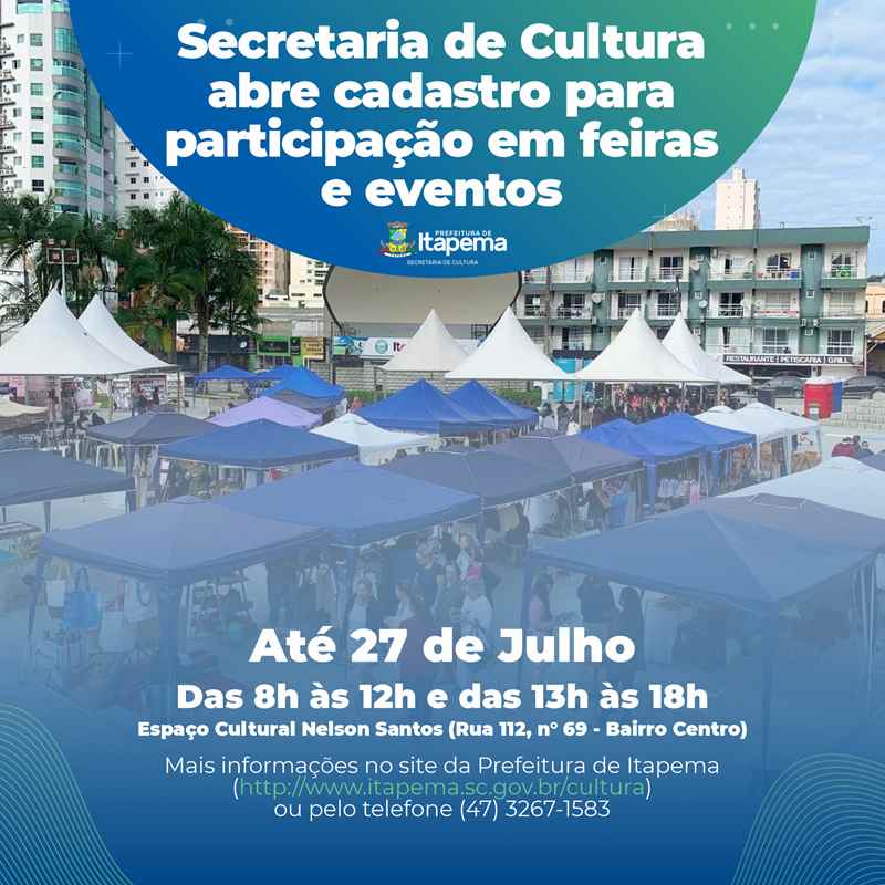 Secretaria de Cultura abre cadastro para participação em feiras e eventos