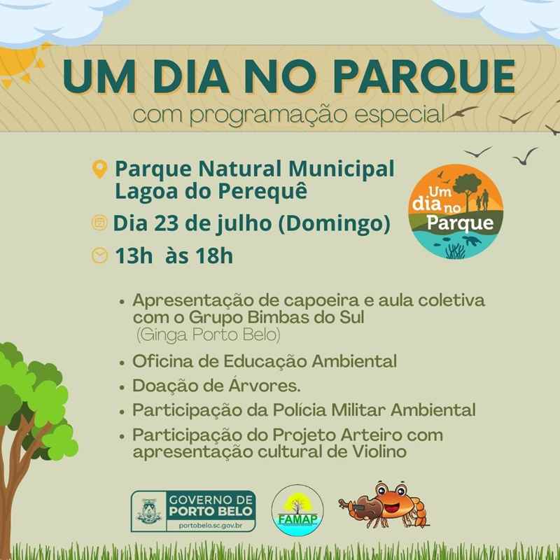 Um dia No Parque – Porto Belo adere à campanha Nacional e terá programação especial no Parque da Lagoa