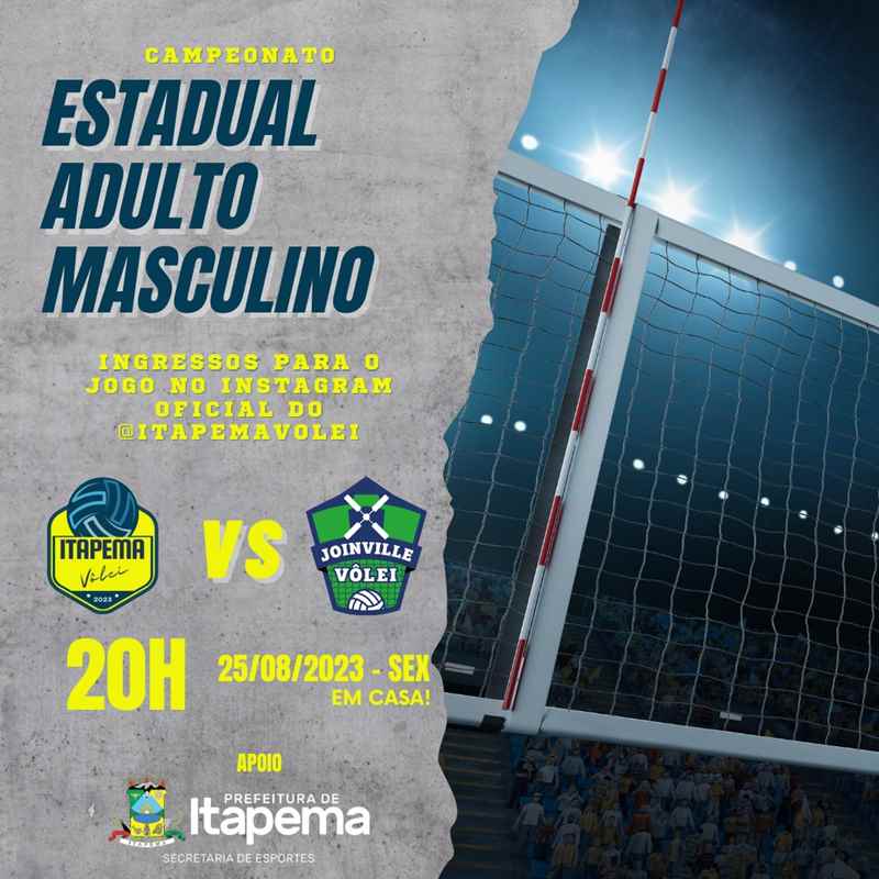 Itapema recebe jogo do Campeonato Estadual Masculino Adulto na sexta-feira (25/08)