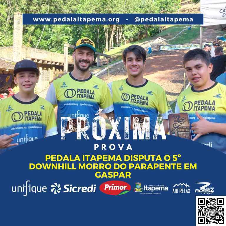 Pedala Itapema disputa o 5º Downhill Morro do Parapente em Gaspar