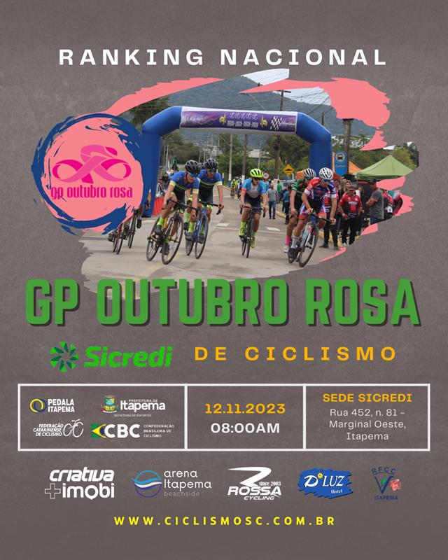 11º GP Outubro Rosa Sicredi de Ciclismo acontece neste domingo (12/11) em Itapema