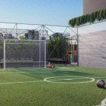 Moradores podem praticar esportes nas quadras poliesportivas do Doha Tower - Divulgação/Seger