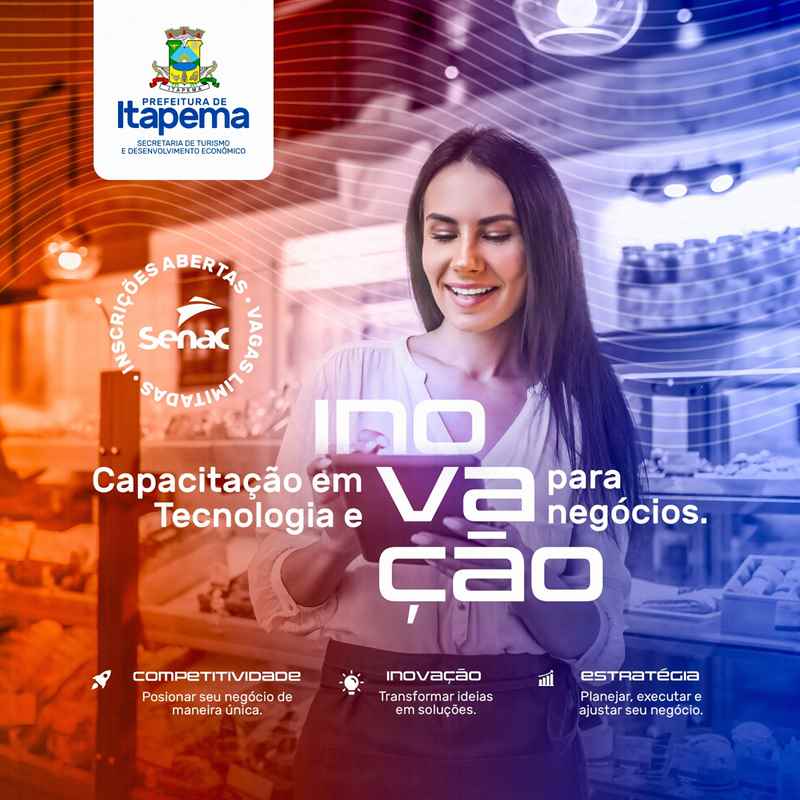 Prefeitura de Itapema oferece capacitação gratuita em ‘Tecnologia e Inovação para Negócios’