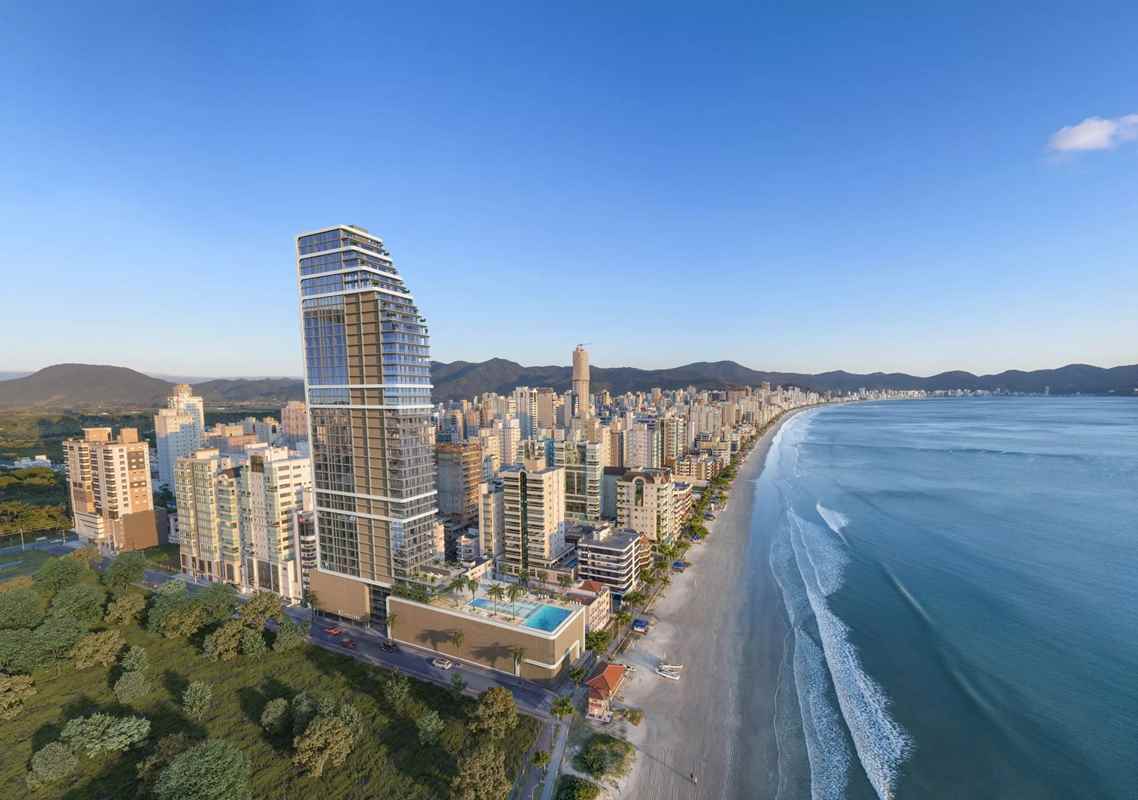 Com praia privativa e piscina frente-mar, prédio de Neypai em Itapema terá apartamentos de R$ 9,5 a R$ 40 milhões – Foto: Divulgação/ND
