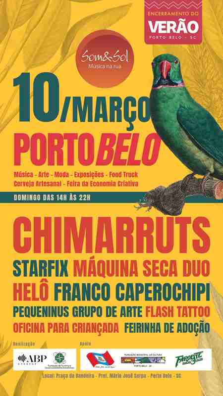 Encerramento do Verão de Porto Belo tem Som&Sol e show da Chimarruts no domingo