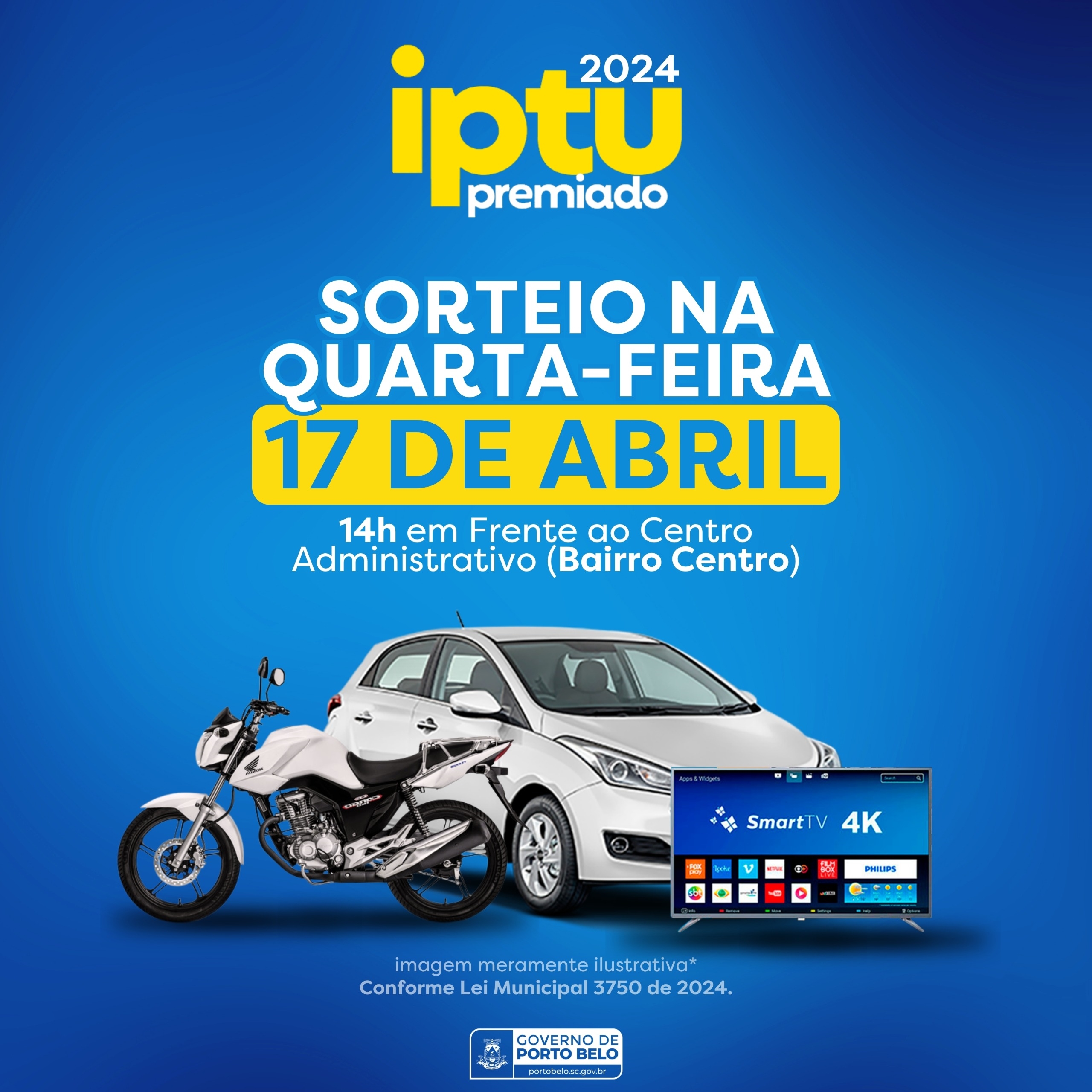 PORTO BELO - Sorteio IPTU Premiado acontece na próxima quarta-feira (17)