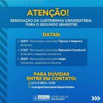 PORTO BELO - Porto Belo lança edital para renovação de carteirinha para transporte público universitário