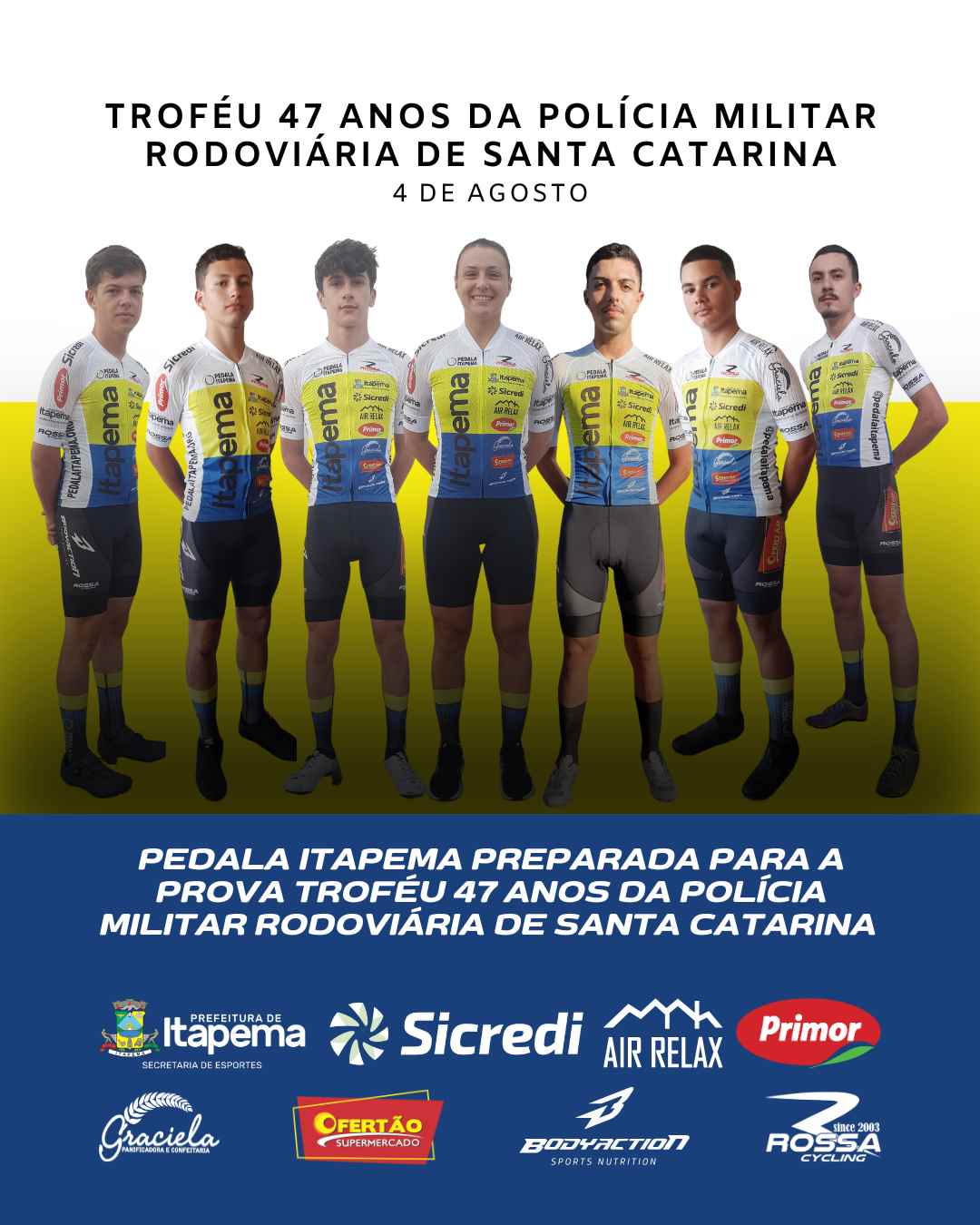 Pedala Itapema preparada para a prova troféu 47 anos da Polícia Militar Rodoviária de Santa Catarina