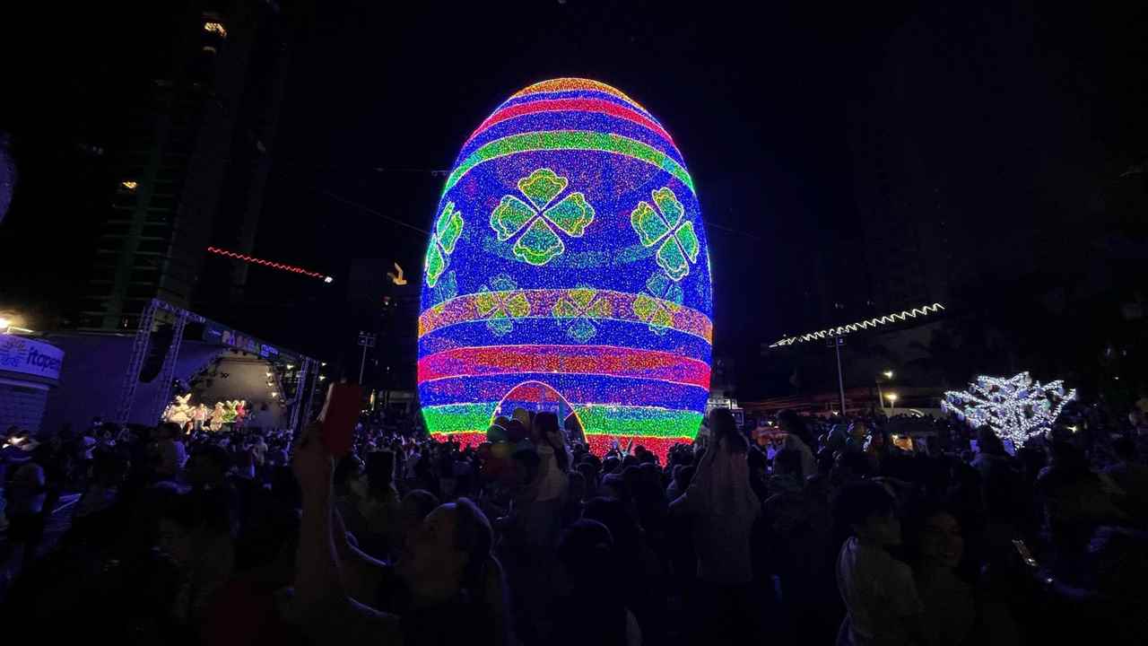 Itapema estreia Páscoa com ovo de LED gigante e programação especial