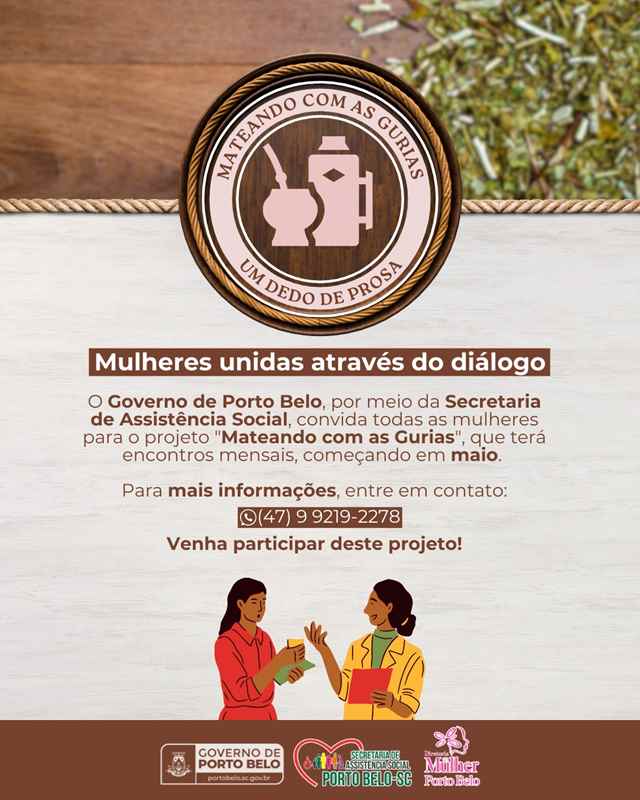 PORTO BELO - Aberta as inscrições para o projeto que busca promover políticas públicas para as mulheres em Porto Belo
