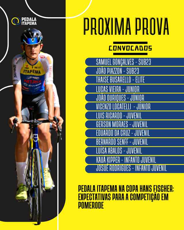 Pedala Itapema na Copa Hans Fischer Expectativas para a competição em Pomerode