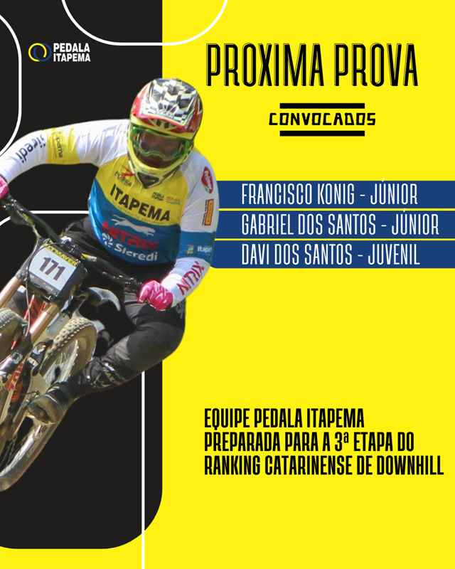Equipe Pedala Itapema preparada para a 3ª Etapa do Ranking Catarinense de Downhill