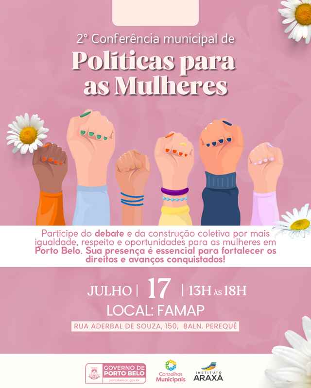 PORTO BELO - 2ª Conferência Municipal de Políticas para as Mulheres tem nova data