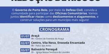 PORTO BELO - Porto Belo convida moradores para Oficinas Comunitárias do Plano de Redução de Riscos