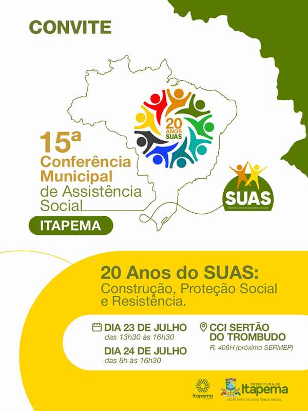 Itapema realiza Conferência Municipal de Assistência Social nos dias 23 e 24 de julho