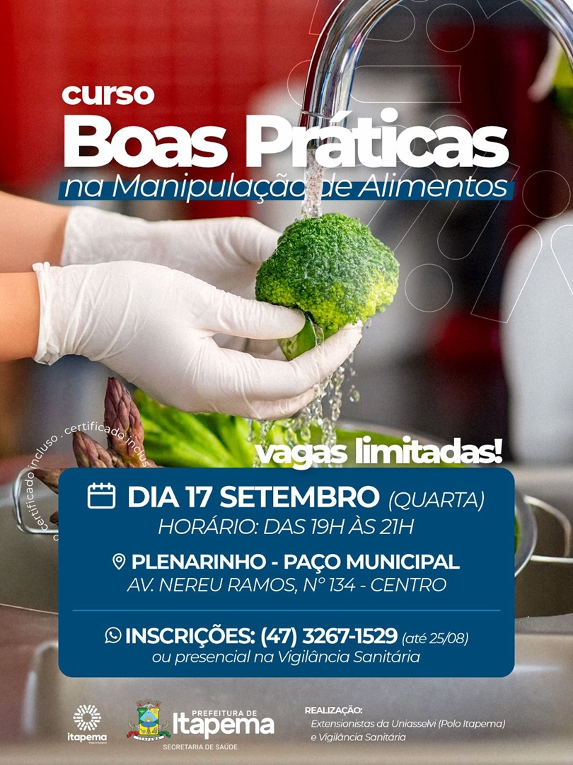Curso gratuito ensina boas práticas na manipulação de alimentos