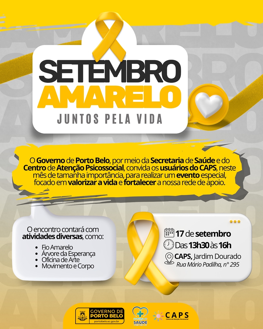 Porto Belo promove evento do Setembro Amarelo voltado aos usuários do CAPS
