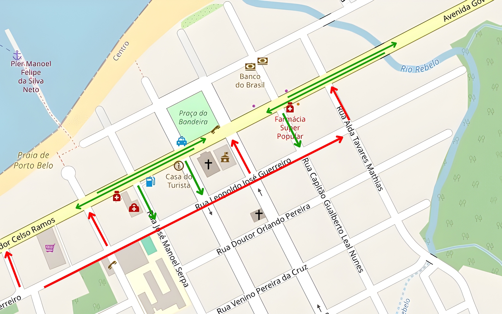 Porto Belo altera sentido de ruas no Centro a partir desta quinta-feira